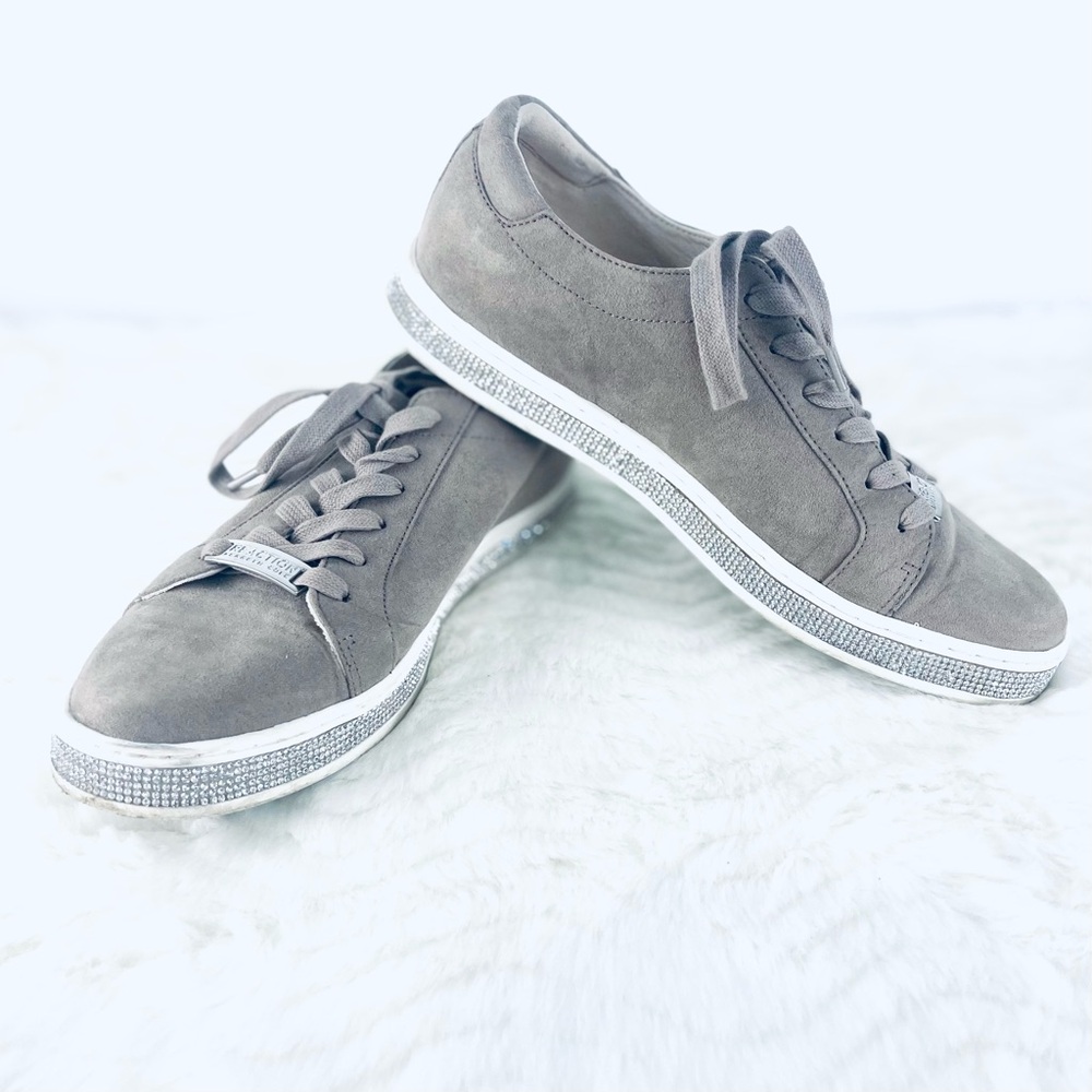 Keneth Cole Size 9 Gray Low-Top Suede Sneakers with White Sole